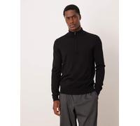 Mango - Maglione 100% lana con zip corta nero XL