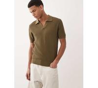 Mango - Maglione a maniche corte in 100% cotone kaki con scollo a rever-Verde M