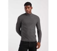 Mango - Maglione accollato classico in maglina antracite-Grigio 2XL