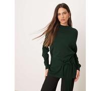 Mango - Maglione allacciato in vita accollato kaki-Verde M