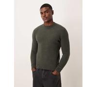 Mango - Maglione classico vestibilità comoda color verde scuro a coste 2XL