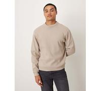 Mango - Maglione color avena in maglia compatta con collo a lupetto-Neutro XL