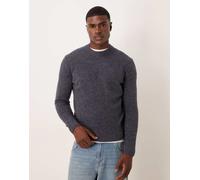 Mango - Maglione girocollo in misto lana blu intenso L