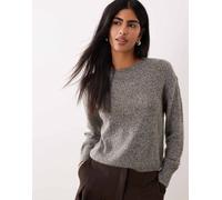Mango - Maglione girocollo in misto lana marrone e blu S