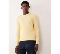 Mango - Maglione girocollo lavorato a nido d'ape giallo burro M
