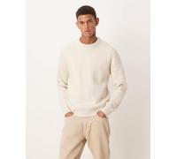 Mango - Maglione lavorato testurizzato color crema con collo spesso-Neutro S