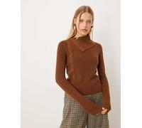 Mango - Maglione marrone medio con bottoni laterali M