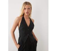 Mango - Marga - Gilet nero allacciato al collo con schiena scoperta in coordinato XS