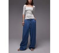 Mango - Melissa - Jeans extra larghi a pieghe sul davanti azzurri-Blu 38