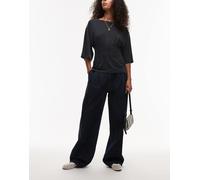 Mango - Melissa - Jeans extra larghi a pieghe sul davanti blu scuro 40