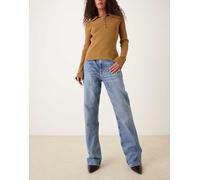 Mango - Miami - Jeans oversize dritti azzurri-Blu 42