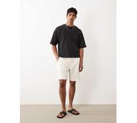 Mango - Pantaloncini ampi in misto cotone écru con coulisse-Neutro XS