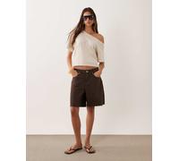 Mango - Pantaloncini di jeans in 100% cotone marrone cioccolato 40