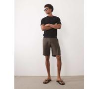 Mango - Pantaloncini slim 100% lino marrone scuro 48