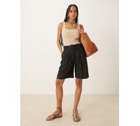 Mango - Pantaloncini stile bermuda neri in lino-Nero 44