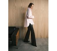 Mango - Pantaloni a zampa marroni in pelle sintetica-Marrone 44