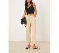 Mango - Pantaloni ampi crema con pieghe-Neutro XL