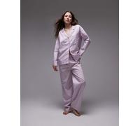Mango - Pantaloni del pigiama a fondo ampio in cotone rosa in coordinato S