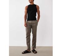 Mango - Pantaloni dritti 100% lino grigio antracite 38
