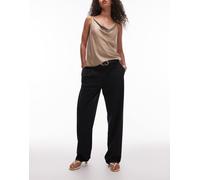 Mango - Pantaloni dritti blu navy con pieghe sul davanti 40