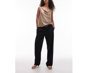 Mango - Pantaloni dritti blu navy con pieghe sul davanti 40