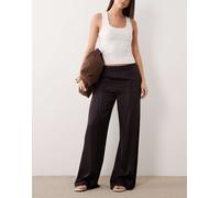 Mango - Pantaloni dritti in raso color cioccolato-Marrone XL