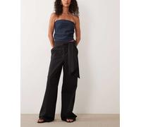 Mango - Pantaloni sartoriali allacciati in vita neri-Nero 40