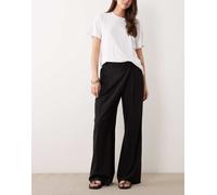 Mango - Pantaloni sartoriali comodi neri con pieghe sul davanti-Nero 38