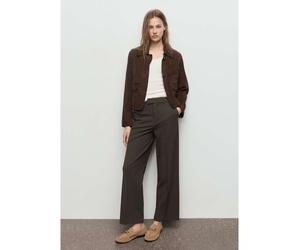 Mango - Pantaloni sartoriali dritti kaki con piega sul davanti-Verde 40