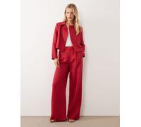 Mango - Pantaloni sartoriali in 100% lino rosso acceso in coordinato 38