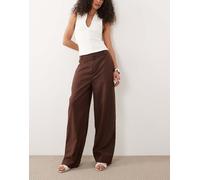 Mango - Pantaloni sartoriali marrone chiaro in misto lino 42
