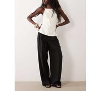 Mango pantaloni sartoriali neri con piega sul davanti-Nero 46
