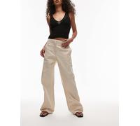 Mango - Pantaloni slim con bottone a scomparsa beige chiaro-Neutro 44