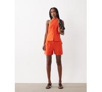 Mango - Peach - Pantaloncini sartoriali arancioni in coordinato-Arancione 42