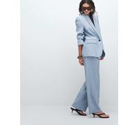 Mango Pedro - Pantaloni dritti sartoriali blu pallido a righe in coordinato 46