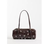 Mango piccola borsa bowling con applicazioni marrone No Size