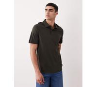 Mango - Polo a maniche corte rever marrone cioccolato con colletto XL
