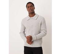 Mango - Polo grigio chiaro con zip 2XL