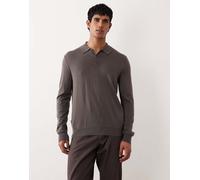 Mango - Polo in maglia 100% lana antracite-Grigio L
