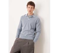 Mango - Polo in maglia di misto cotone azzurra-Blu M