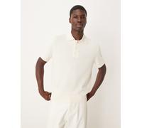 Mango - Polo in maglia écru in misto cotone con bottoni-Neutro S