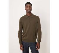 Mango - Polo kaki a maniche lunghe 100% lana con bottoni-Verde S