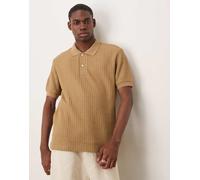 Mango - Polo leggera in maglia a coste color cuoio-Marrone XS