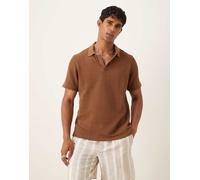 Mango - Polo marrone all'uncinetto a righe 2XL