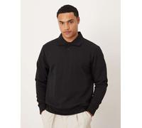 Mango - Polo nera in misto cotone con bottoni-Nero XS