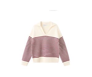 MANGO Pullover 'ALICANTE' beige chiaro / rosso carminio Donna MANGO XL