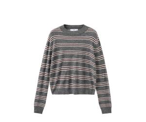 MANGO Pullover 'PEQUE' grigio scuro / rosso scuro / bianco Donna MANGO S