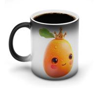 Mango Queen, tazza in ceramica che cambia colore, sensibile al calore, tazza da caffè con manico, regalo divertente, 325 ml