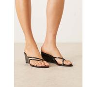 Mango - Sandali con zeppe neri con fascette-Nero 38
