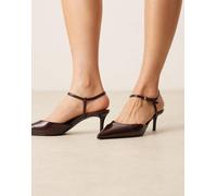 Mango - Scarpe a punta con tacco rosso ciliegia con cinturino sulla caviglia 37